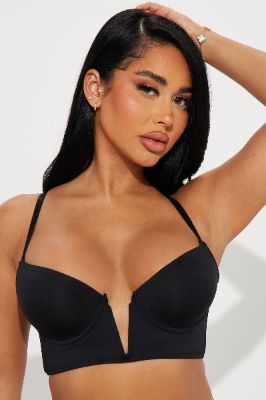 What You Need Longline Plunge Bra - Black sold by Fashion Nova