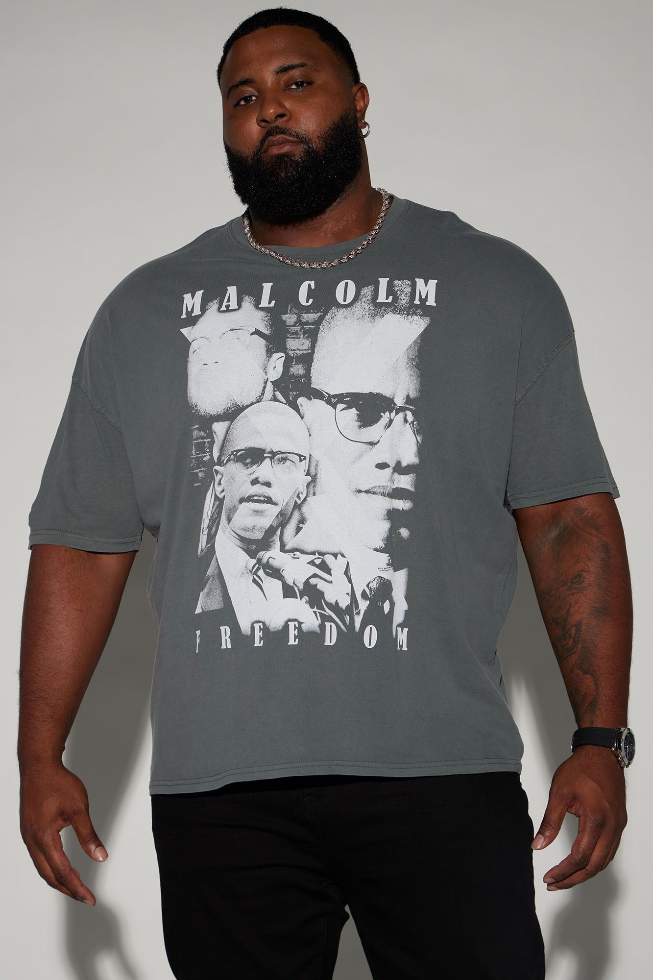 Malcolm X Oversized Short Sleeve Tee - Black sold by Fashion Nova product image thumbnail 4