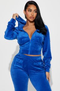 My Favorite Velour Pant Set - Blue sold by Fashion Nova