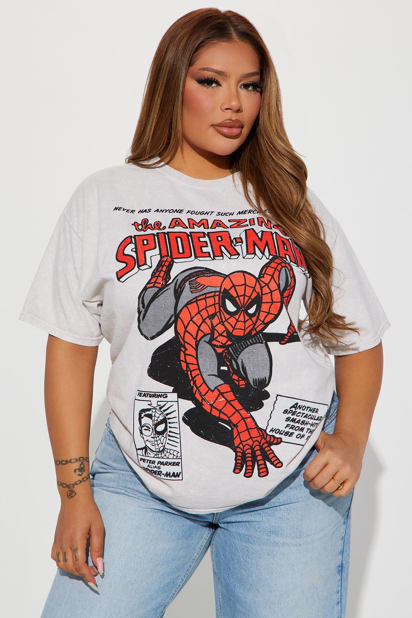 Vintage Amazing Spiderman Washed Tee - White/combo sold by Fashion Nova product image thumbnail 5