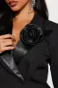 Mara Rosette Blazer Pant Set - Black sold by Fashion Nova