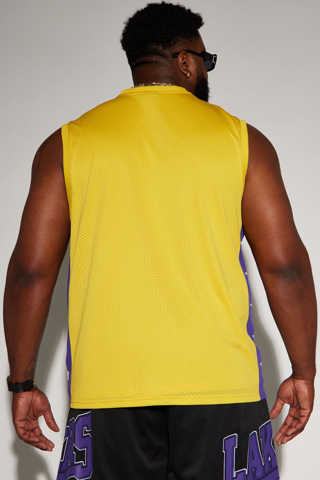 Lakers Buzzer Beater Mesh Tank - Gold sold by Fashion Nova product image thumbnail 4
