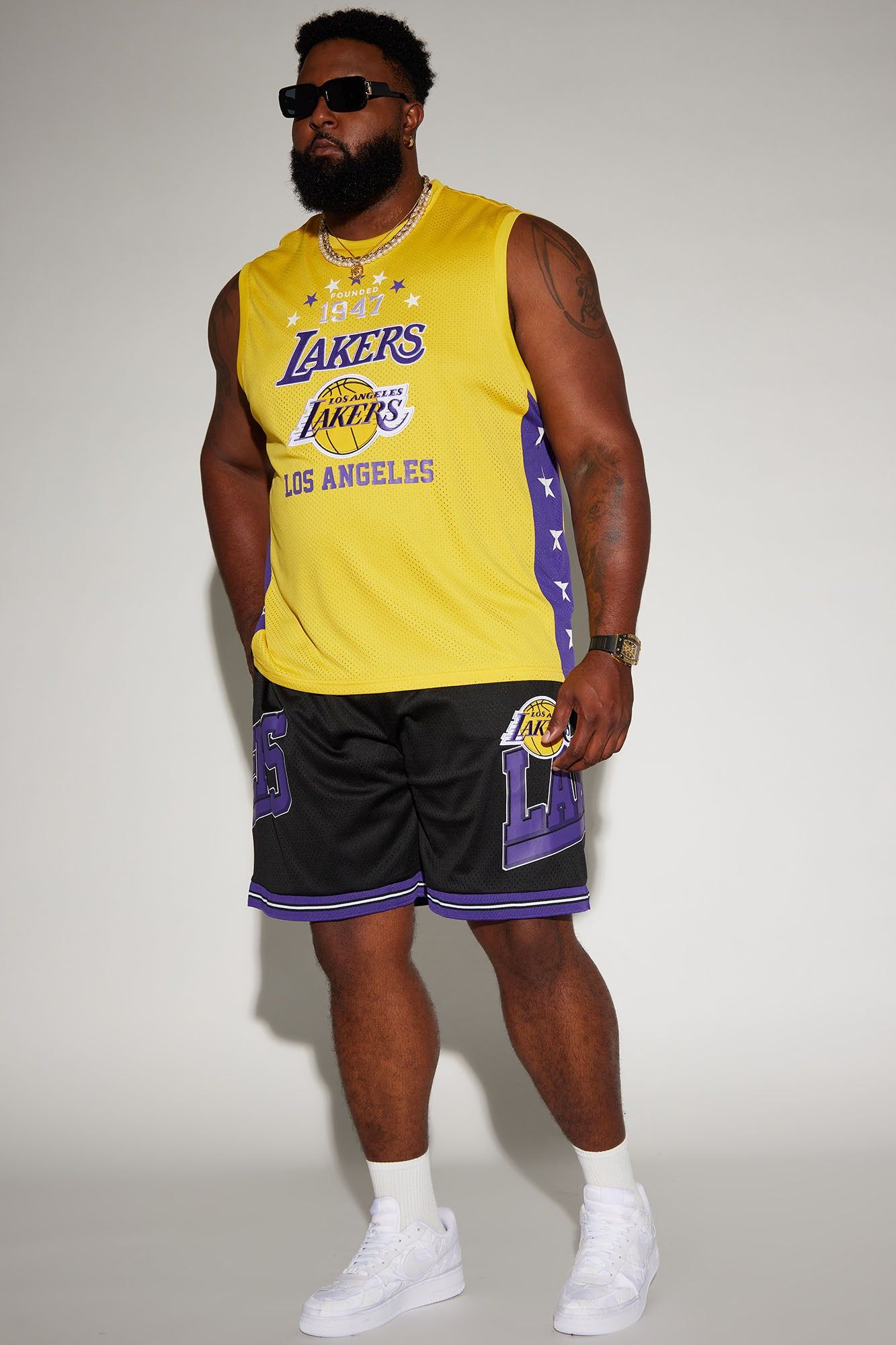 Lakers Buzzer Beater Mesh Tank - Gold sold by Fashion Nova product image thumbnail 2