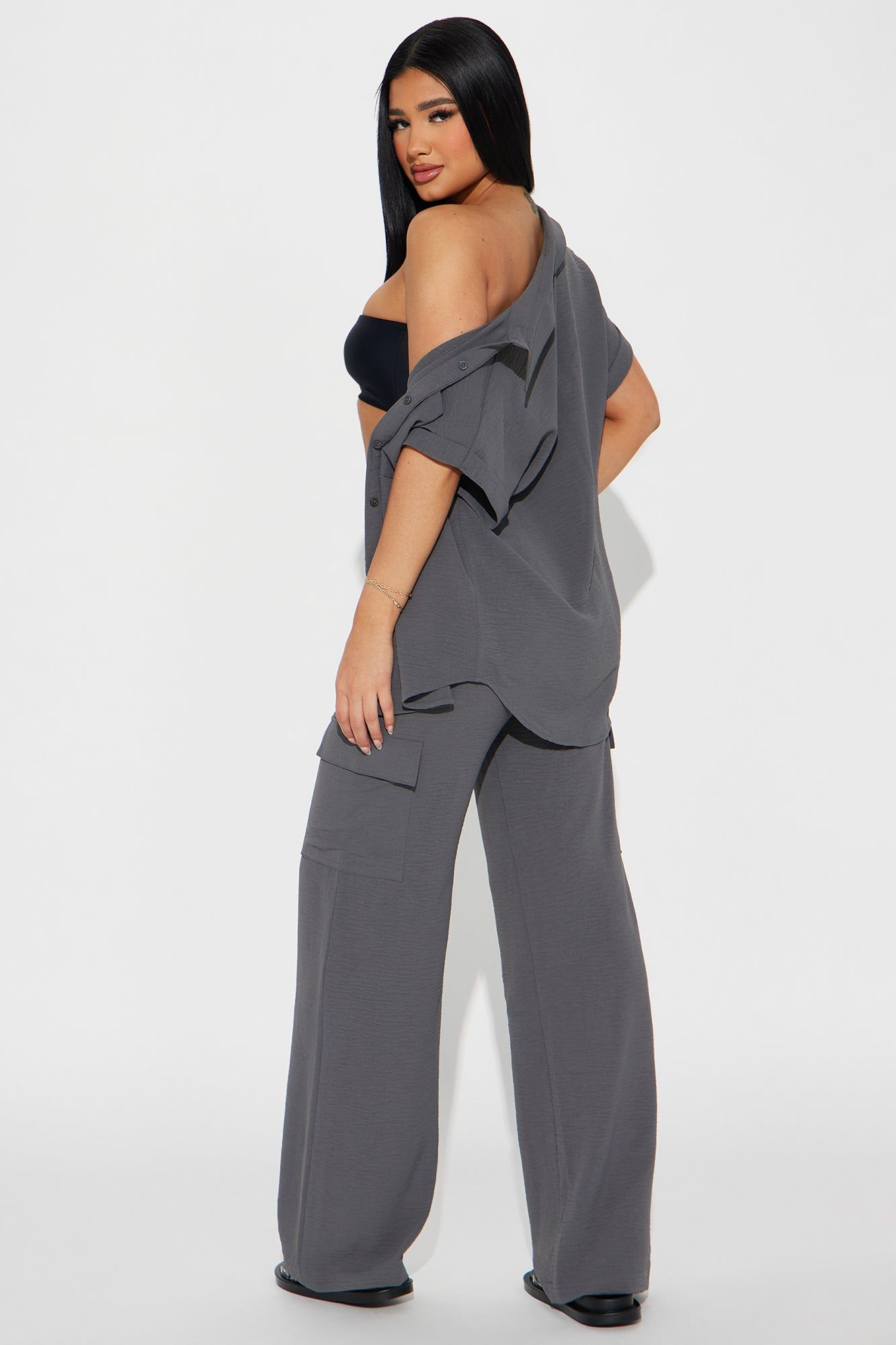 Caroline Cargo Pant Set - Charcoal sold by Fashion Nova product image thumbnail 3