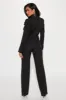 Mara Rosette Blazer Pant Set - Black sold by Fashion Nova