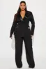 Mara Rosette Blazer Pant Set - Black sold by Fashion Nova