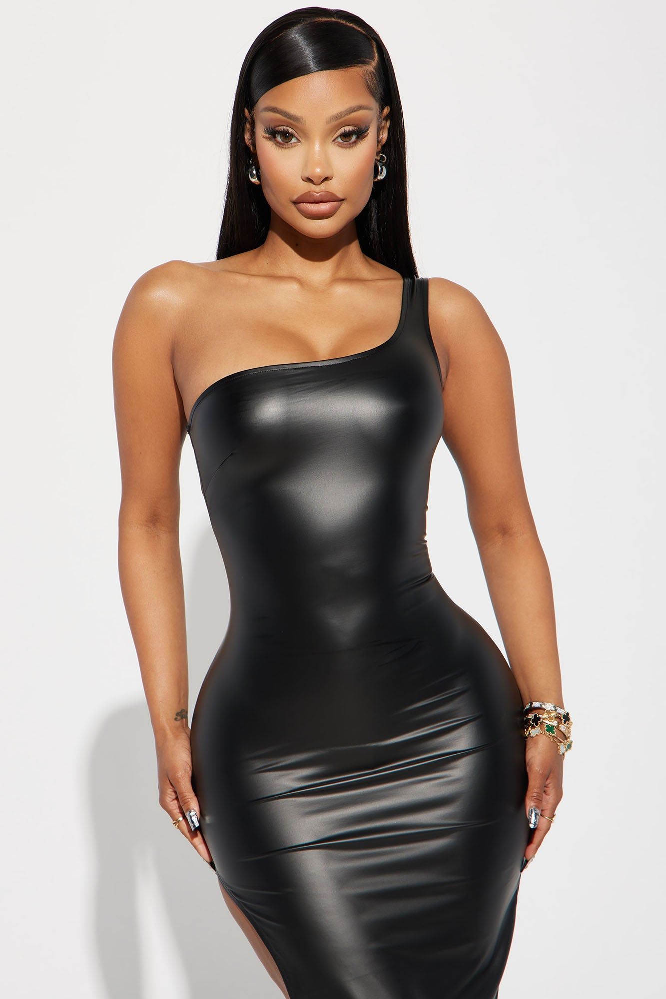 Essential Faux Leather Midi Dress - Black sold by Fashion Nova product image thumbnail 2