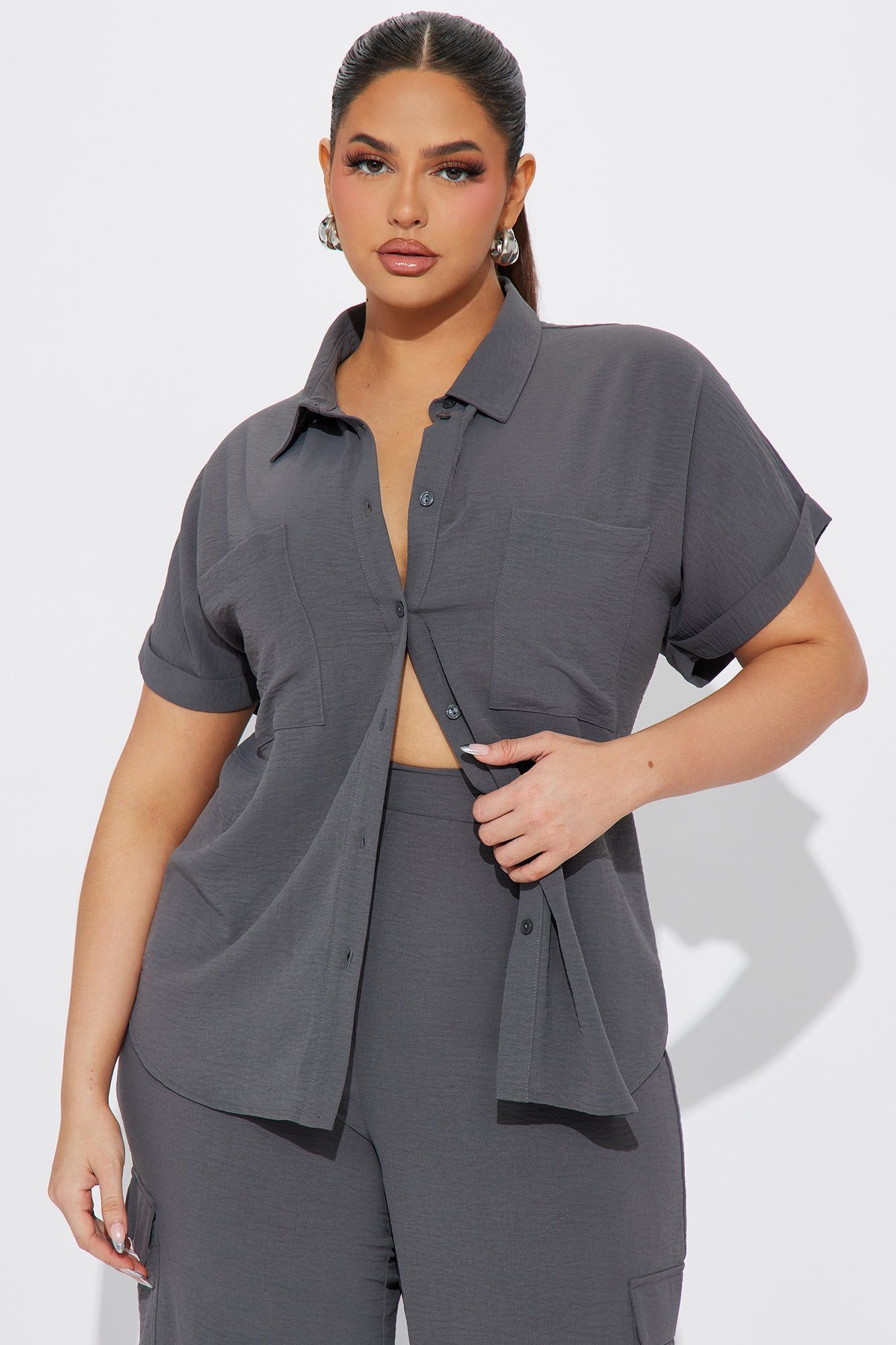 Caroline Cargo Pant Set - Charcoal sold by Fashion Nova product image thumbnail 5