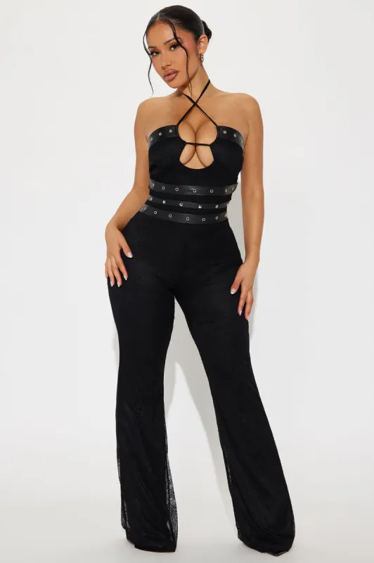 Sabine Lace Jumpsuit - Black sold by Fashion Nova