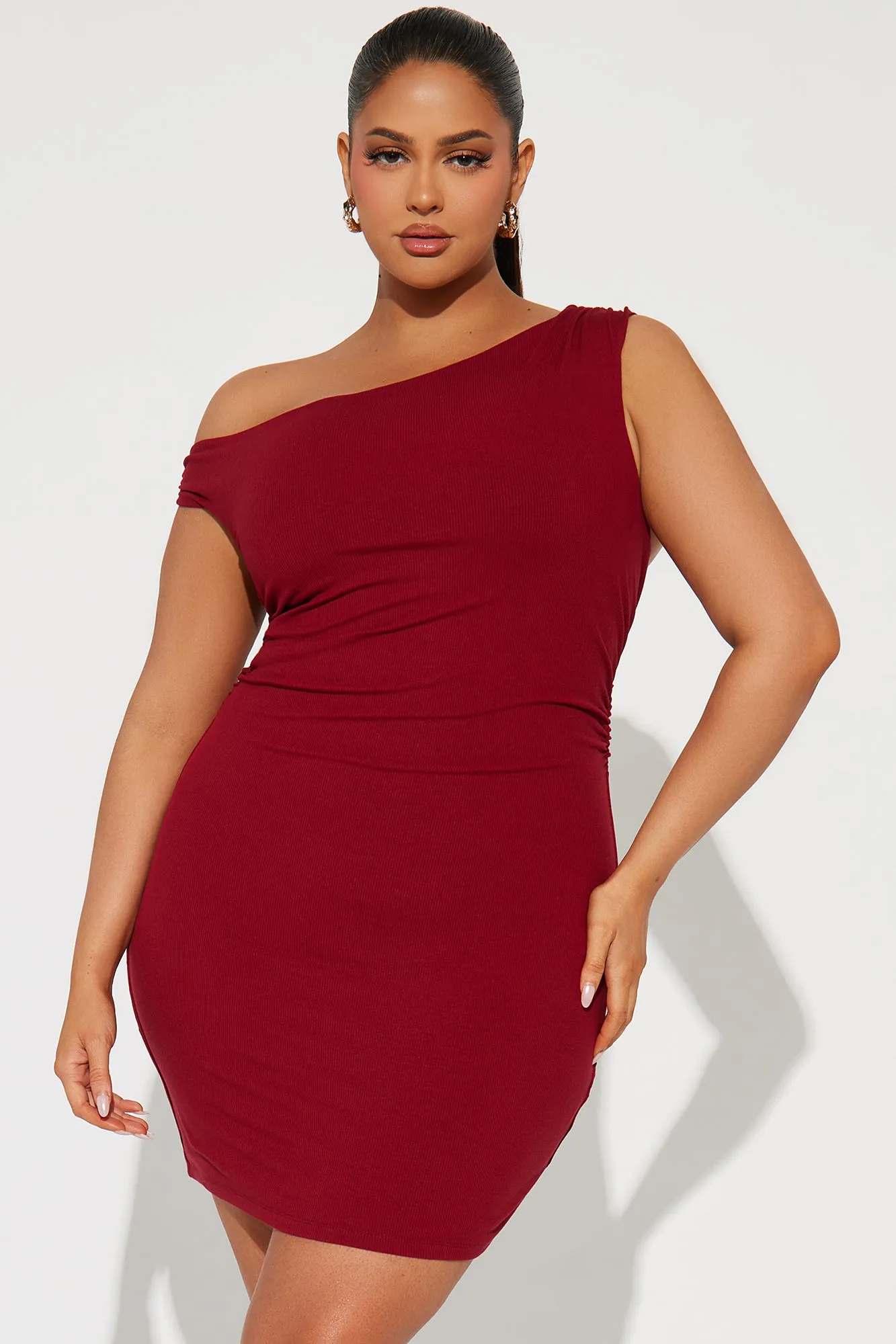 Beloved One Ribbed Mini Dress - Burgundy sold by Fashion Nova product image thumbnail 4