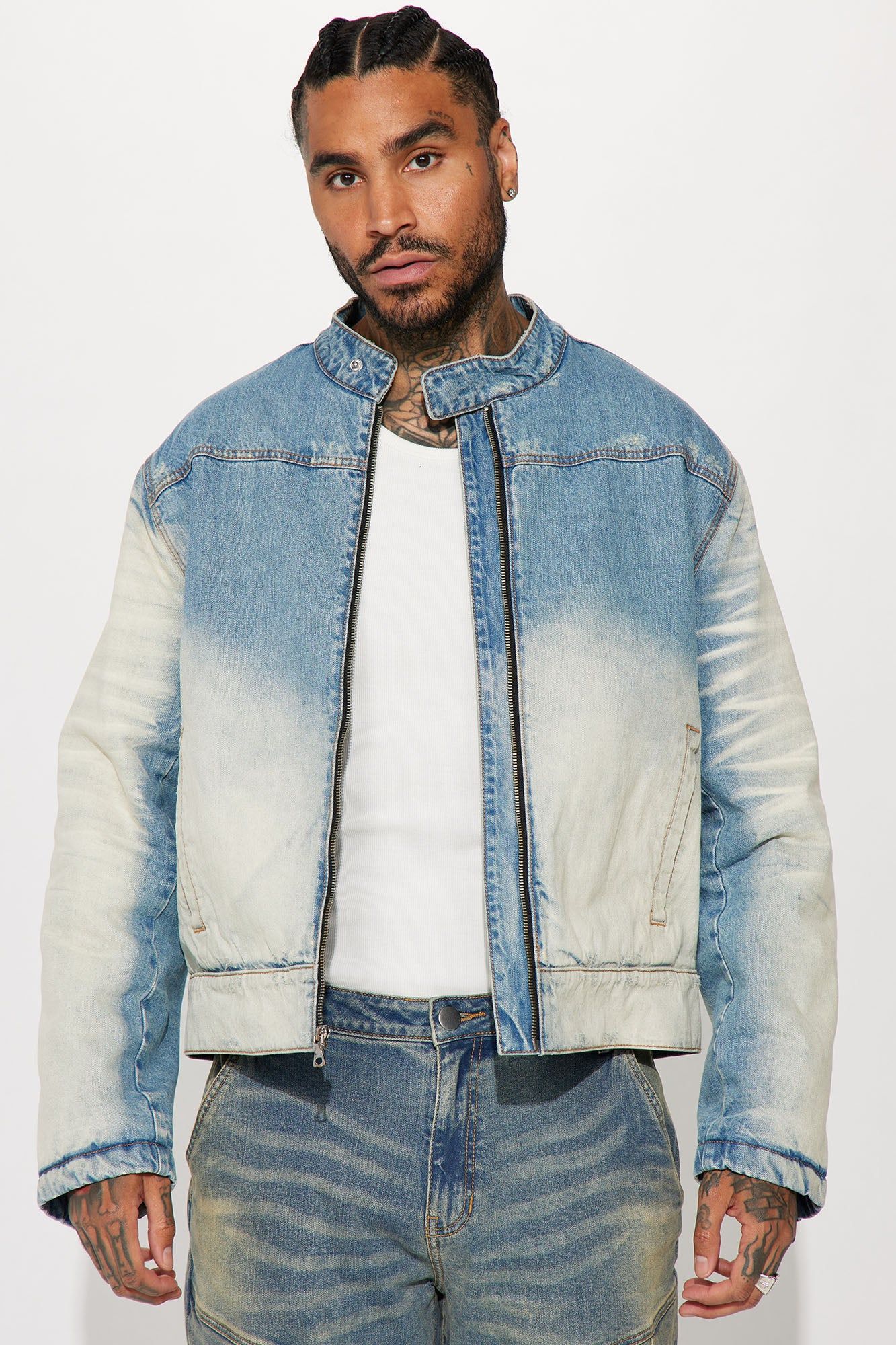 Good Kush Vintage Denim Jacket - Light Blue Wash sold by Fashion Nova