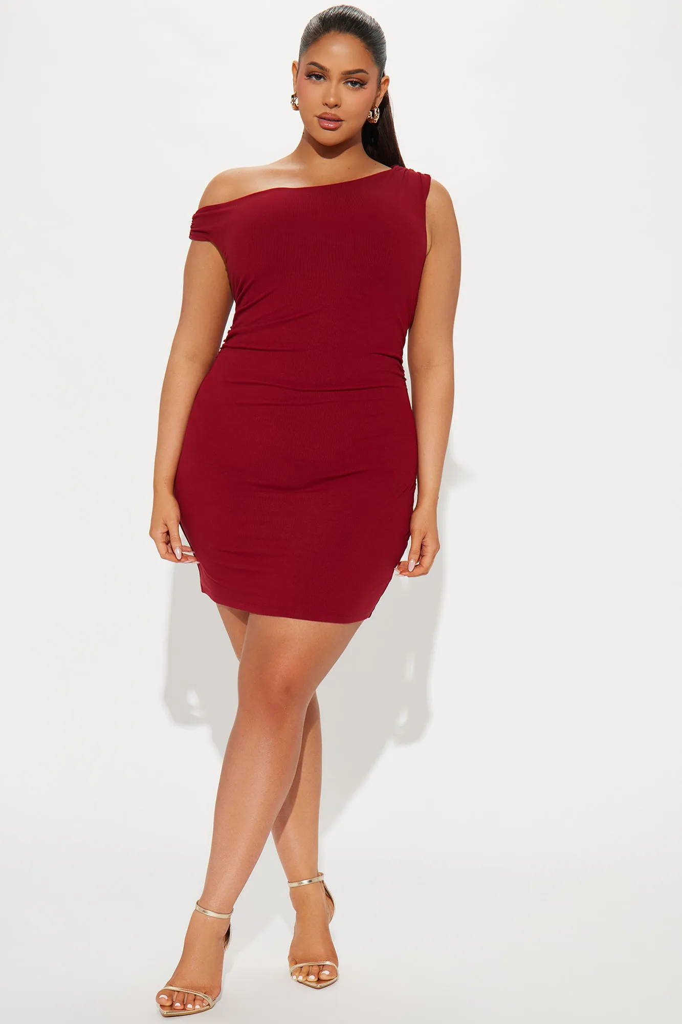 Beloved One Ribbed Mini Dress - Burgundy sold by Fashion Nova product image thumbnail 5