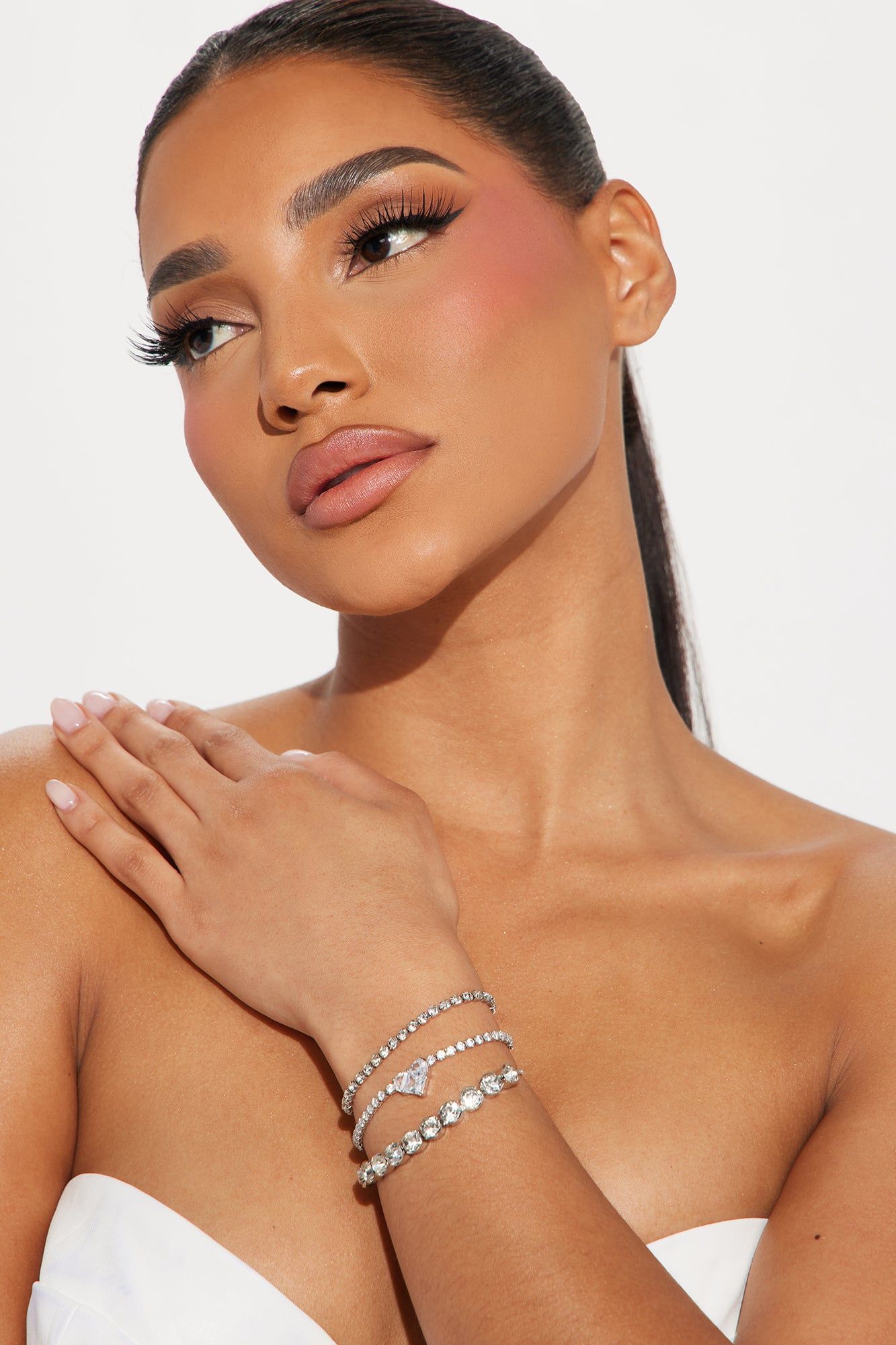 Interested In You 3 Piece Bracelet Set - Silver sold by Fashion Nova product image thumbnail 2