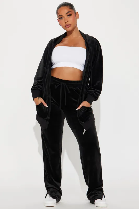 OG Cutie Soft Velour Pant Set - Black sold by Fashion Nova