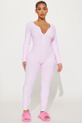 All My Heart PJ Jumpsuit Onesie - White/Pink sold by Fashion Nova