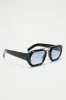 Keep It Easy Sunglasses - Black/Blue sold by Fashion Nova