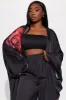 Being Dramatic Satin Pant Set - Black/combo sold by Fashion Nova
