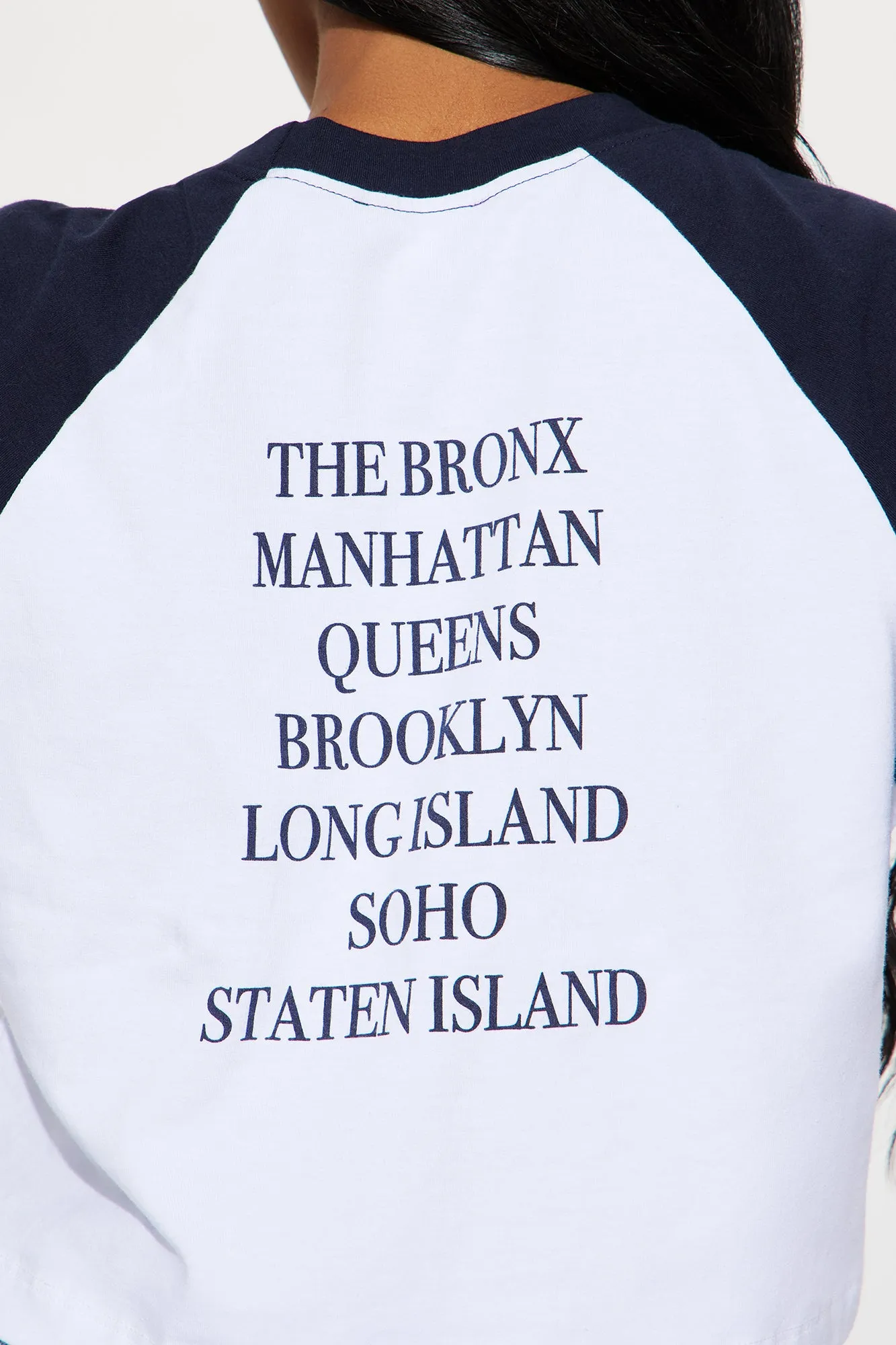 New York City Raglan Tee - White/combo sold by Fashion Nova product image thumbnail 4