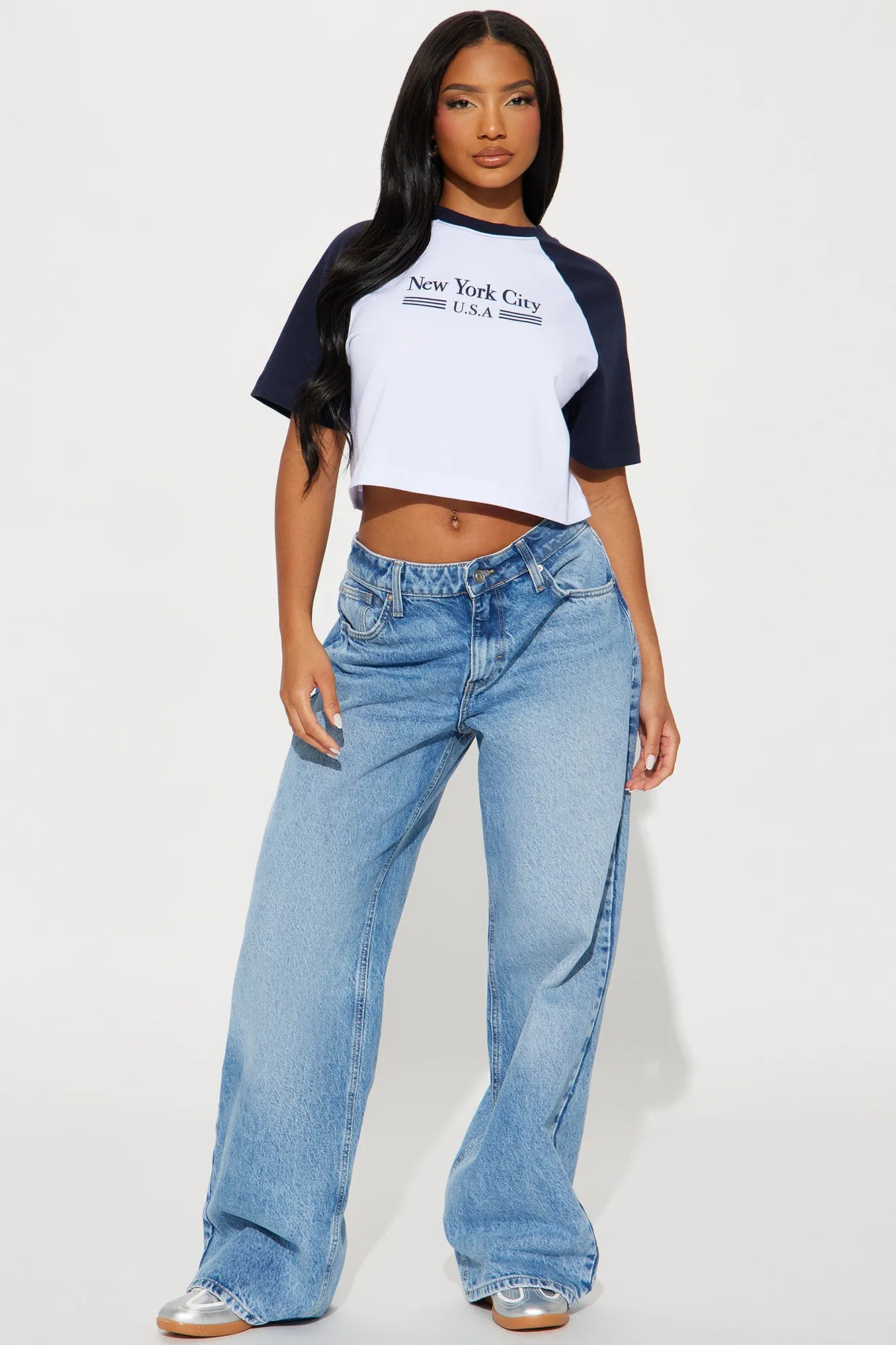 New York City Raglan Tee - White/combo sold by Fashion Nova product image thumbnail 3