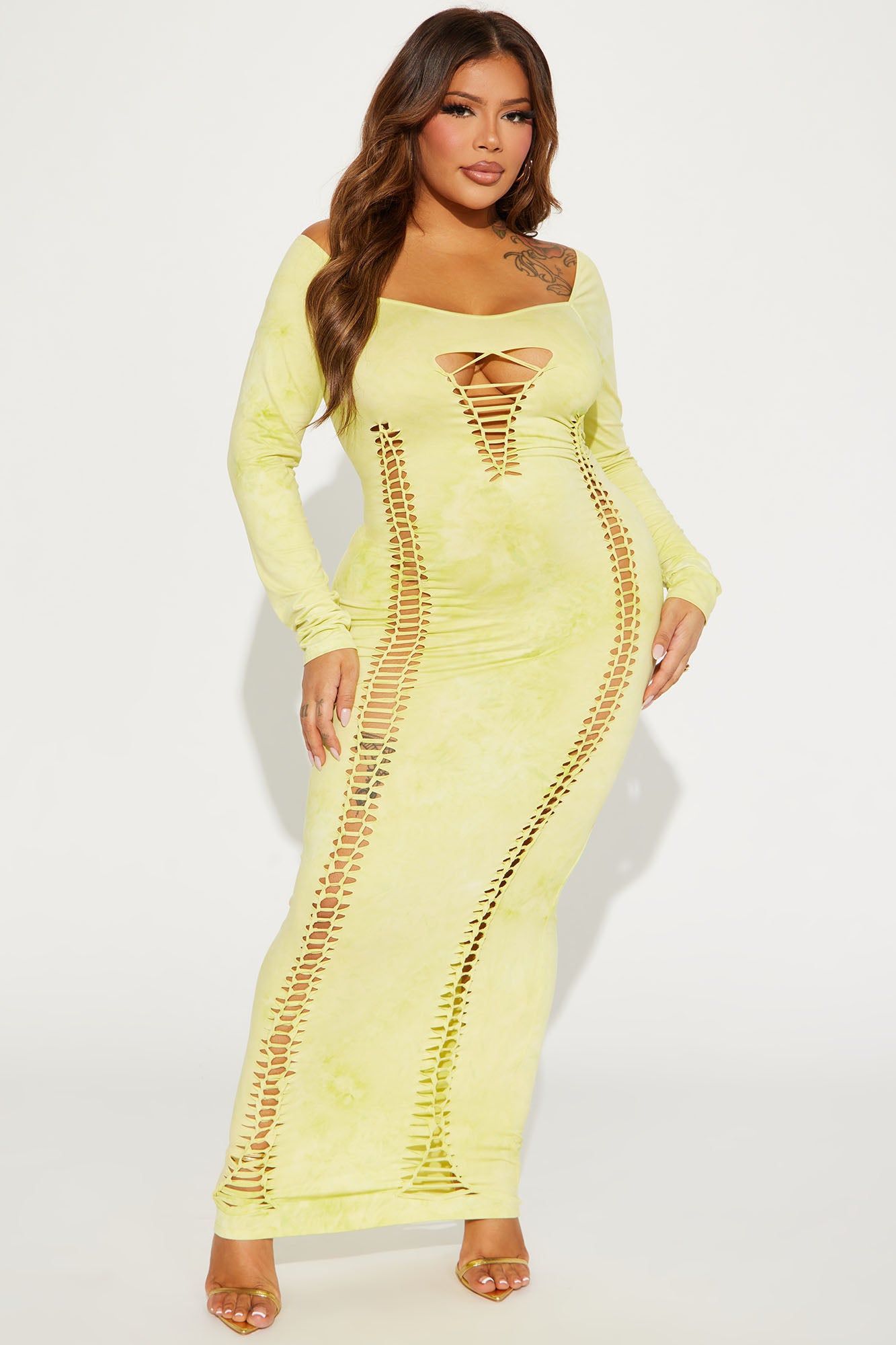 Persuade Me Maxi Dress - Chartreuse sold by Fashion Nova product image thumbnail 4