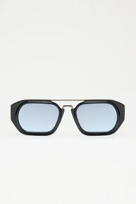 Keep It Easy Sunglasses - Black/Blue sold by Fashion Nova