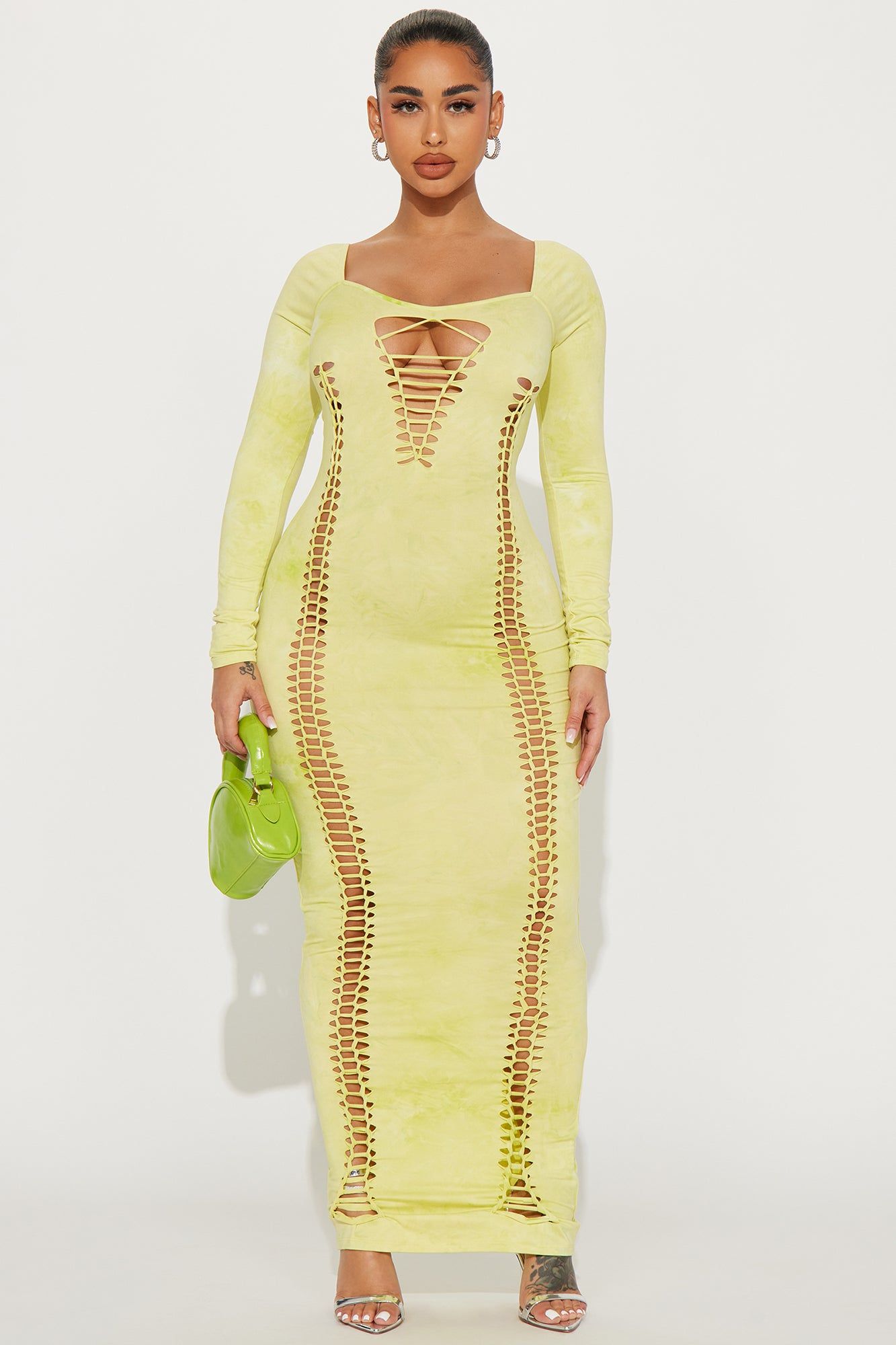 Persuade Me Maxi Dress - Chartreuse sold by Fashion Nova