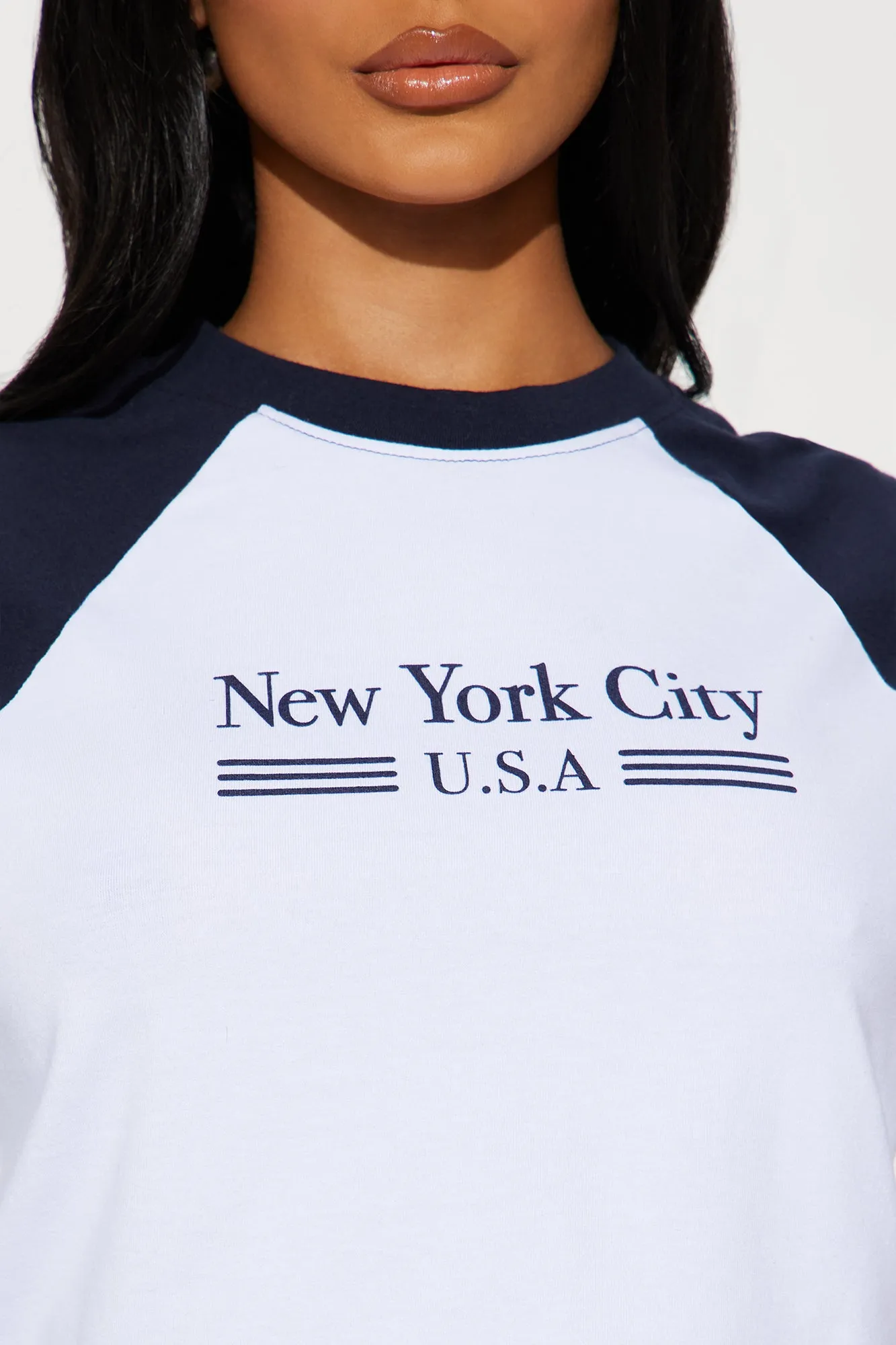 New York City Raglan Tee - White/combo sold by Fashion Nova product image thumbnail 2
