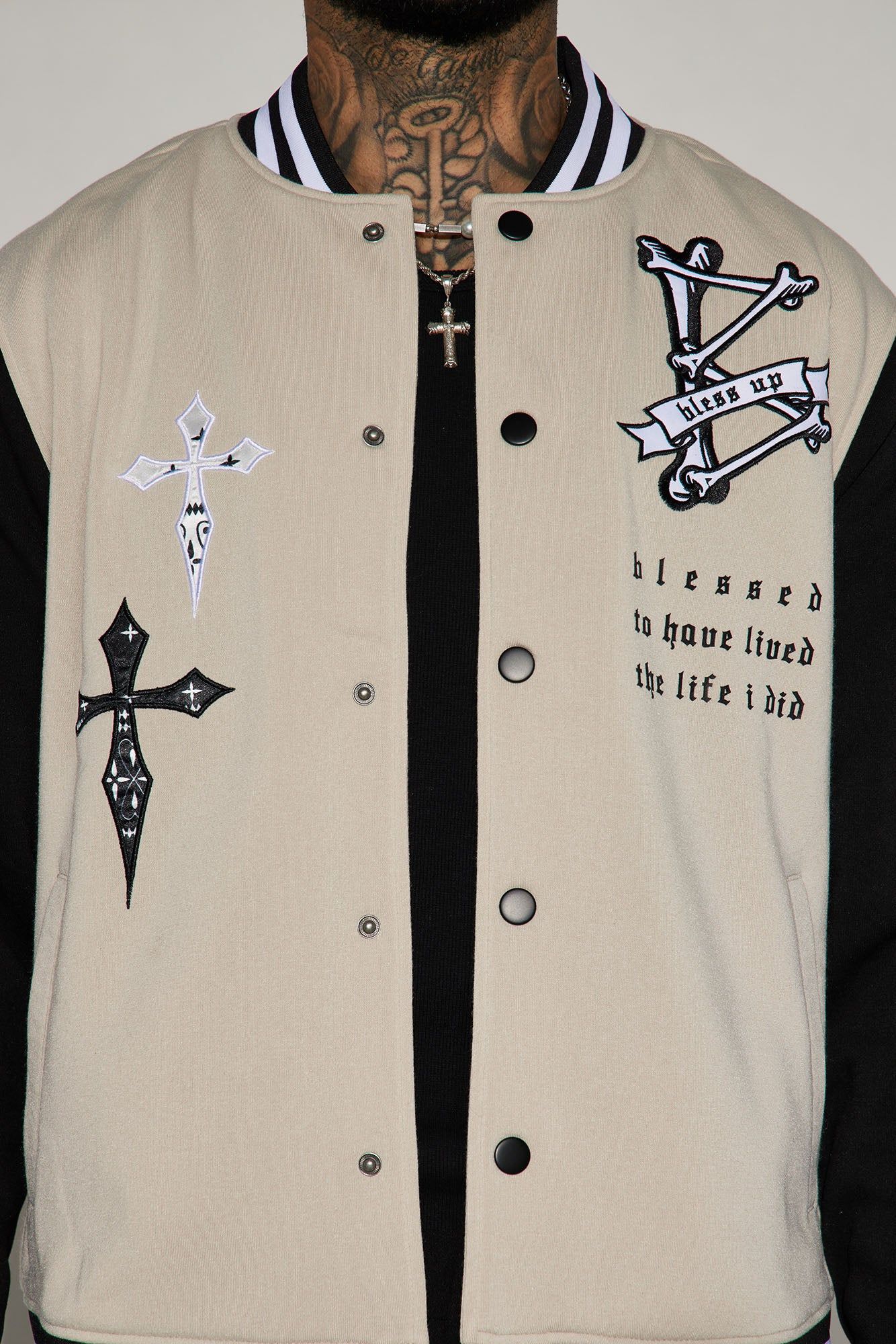 Bless Up Varsity Jacket - Sand sold by Fashion Nova product image thumbnail 3