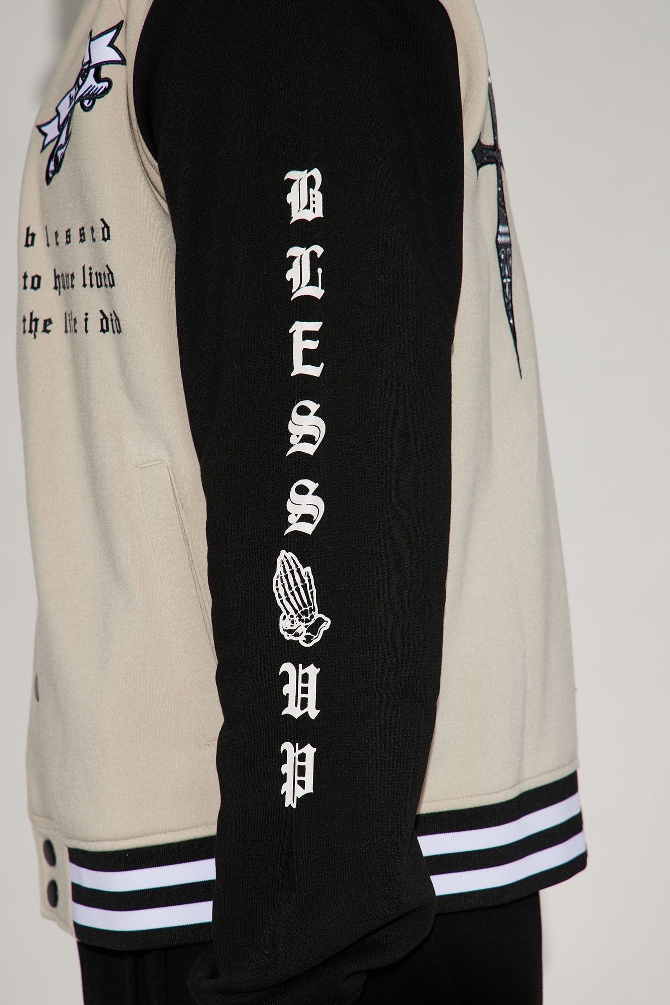 Bless Up Varsity Jacket - Sand sold by Fashion Nova product image thumbnail 4