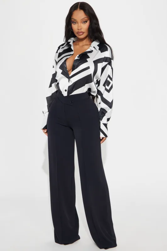 Call Me Maybe Wide Leg Dress Pants - Black sold by Fashion Nova