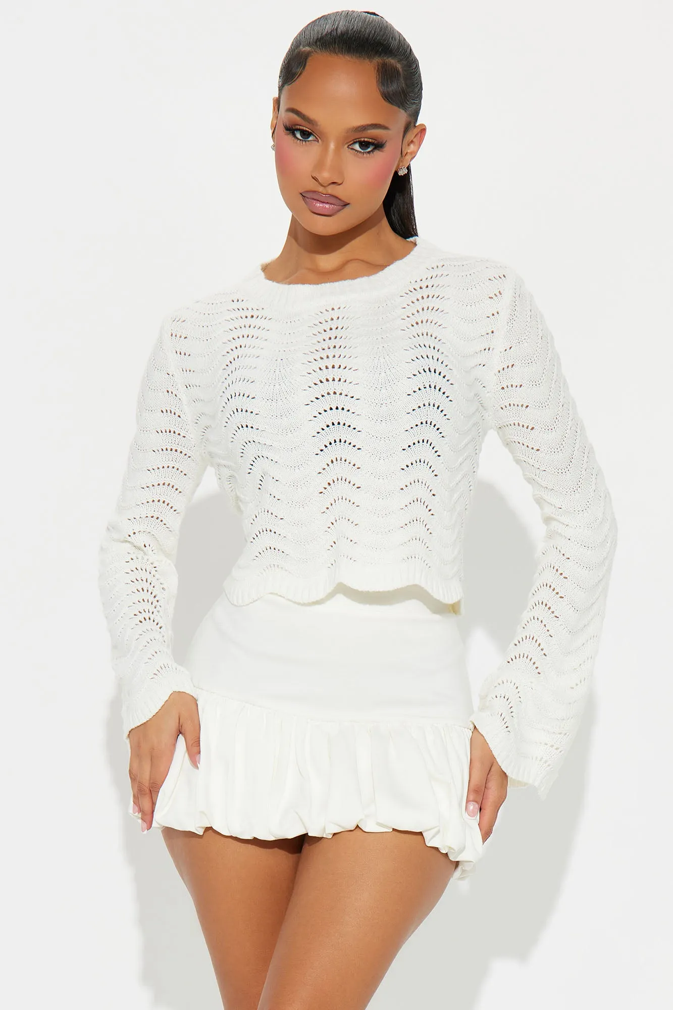 Ride My Wave Pointelle Sweater - Ivory sold by Fashion Nova product image thumbnail 2