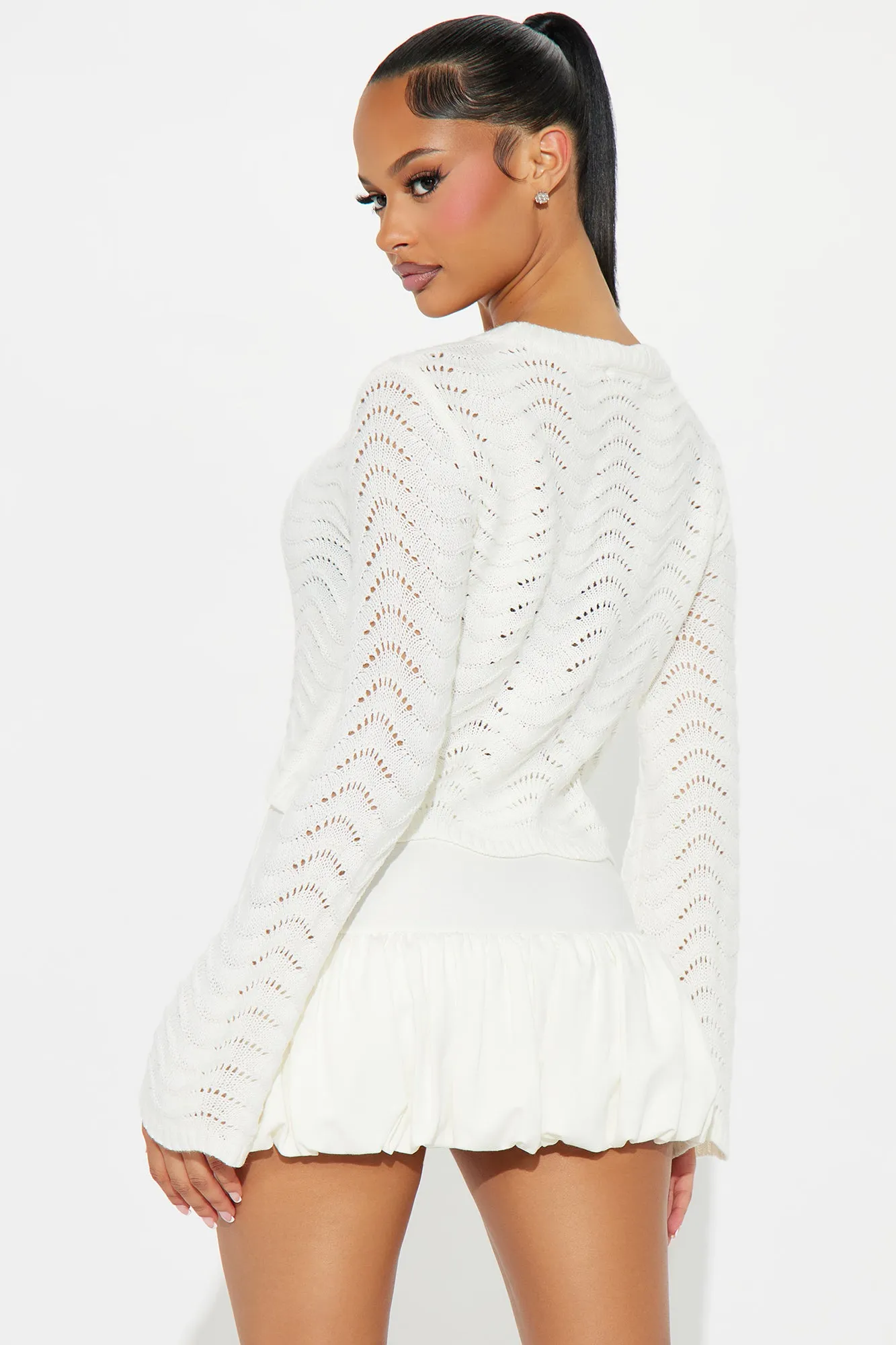 Ride My Wave Pointelle Sweater - Ivory sold by Fashion Nova product image thumbnail 4