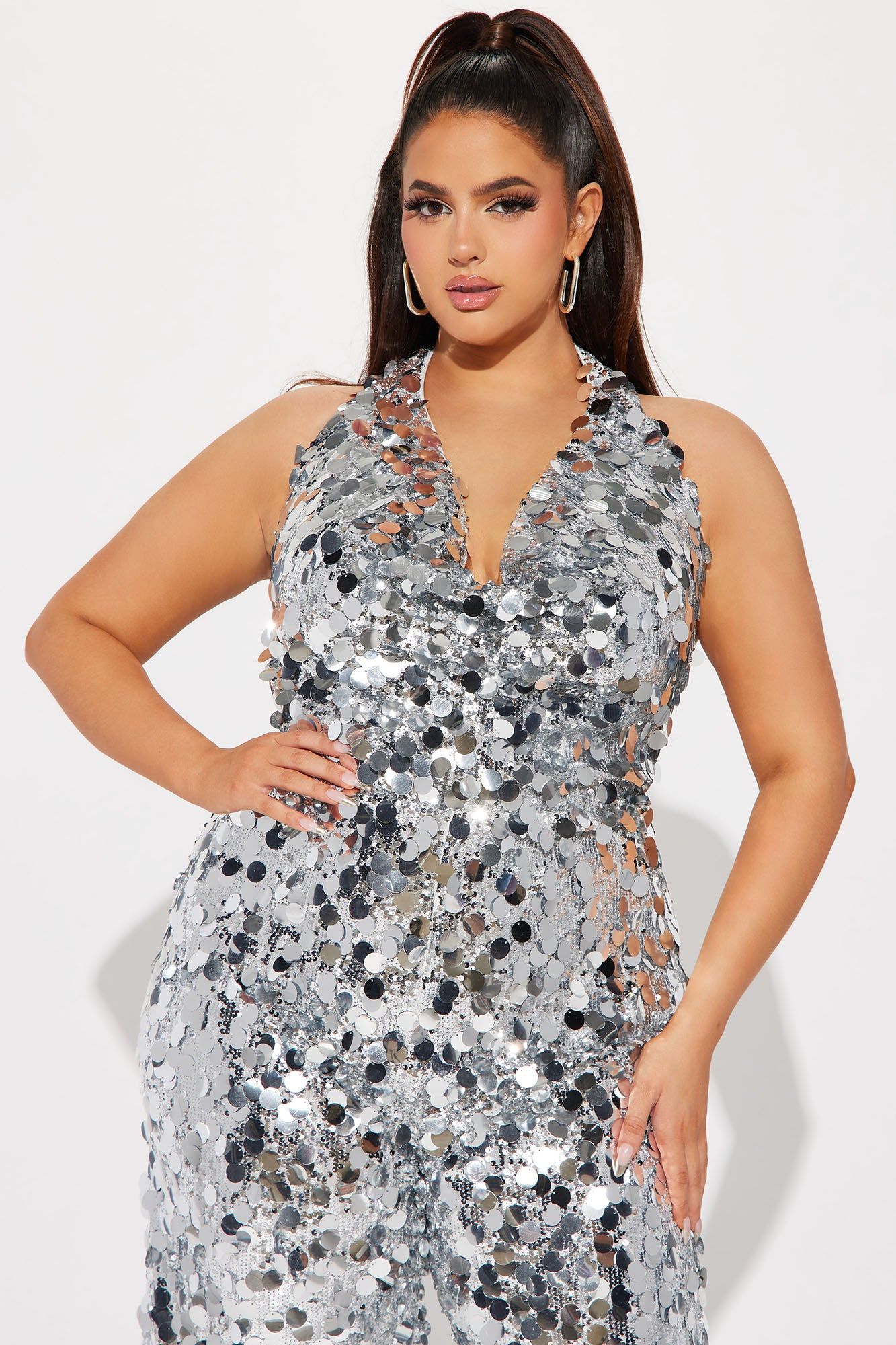 On Stage Sequin Jumpsuit - Silver sold by Fashion Nova product image thumbnail 5