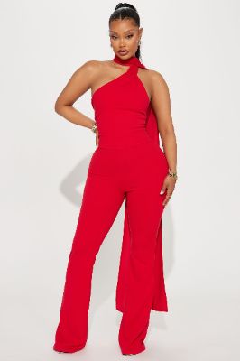 Selma Crepe Jumpsuit - Red sold by Fashion Nova