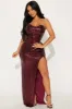 Sydney Lace Up Sequin Gown - Wine sold by Fashion Nova