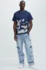 Always Distressed Cargo Straight Jeans - Medium Wash sold by Fashion Nova