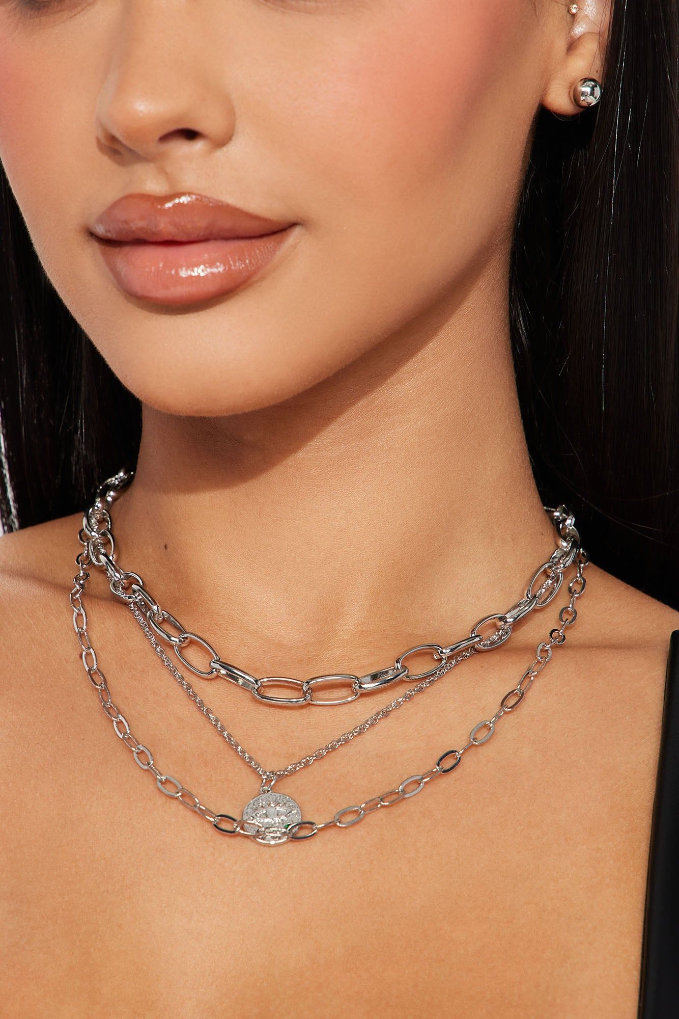 Something New Necklace and Earring Set - Silver sold by Fashion Nova