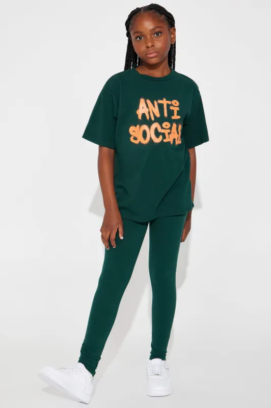 Mini The Anti Social Legging Set - Hunter sold by Fashion Nova