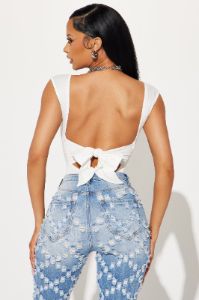 Sweet Talk Backless Bodysuit - Ivory sold by Fashion Nova