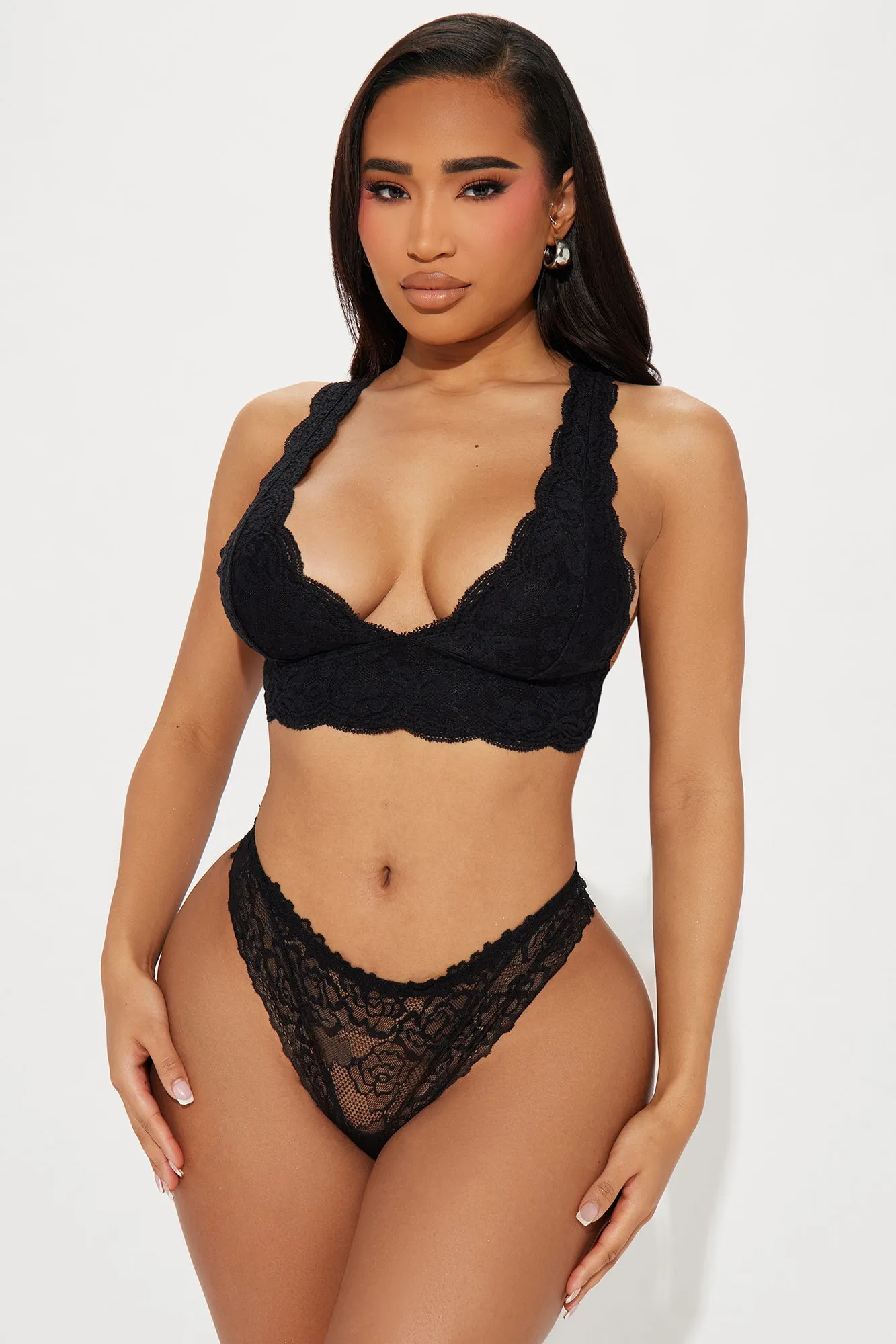 Bianca Lace Triangle Bralette - Black sold by Fashion Nova product image thumbnail 2