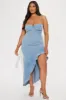 Hailey Denim Maxi Dress - Light Wash sold by Fashion Nova