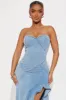 Hailey Denim Maxi Dress - Light Wash sold by Fashion Nova