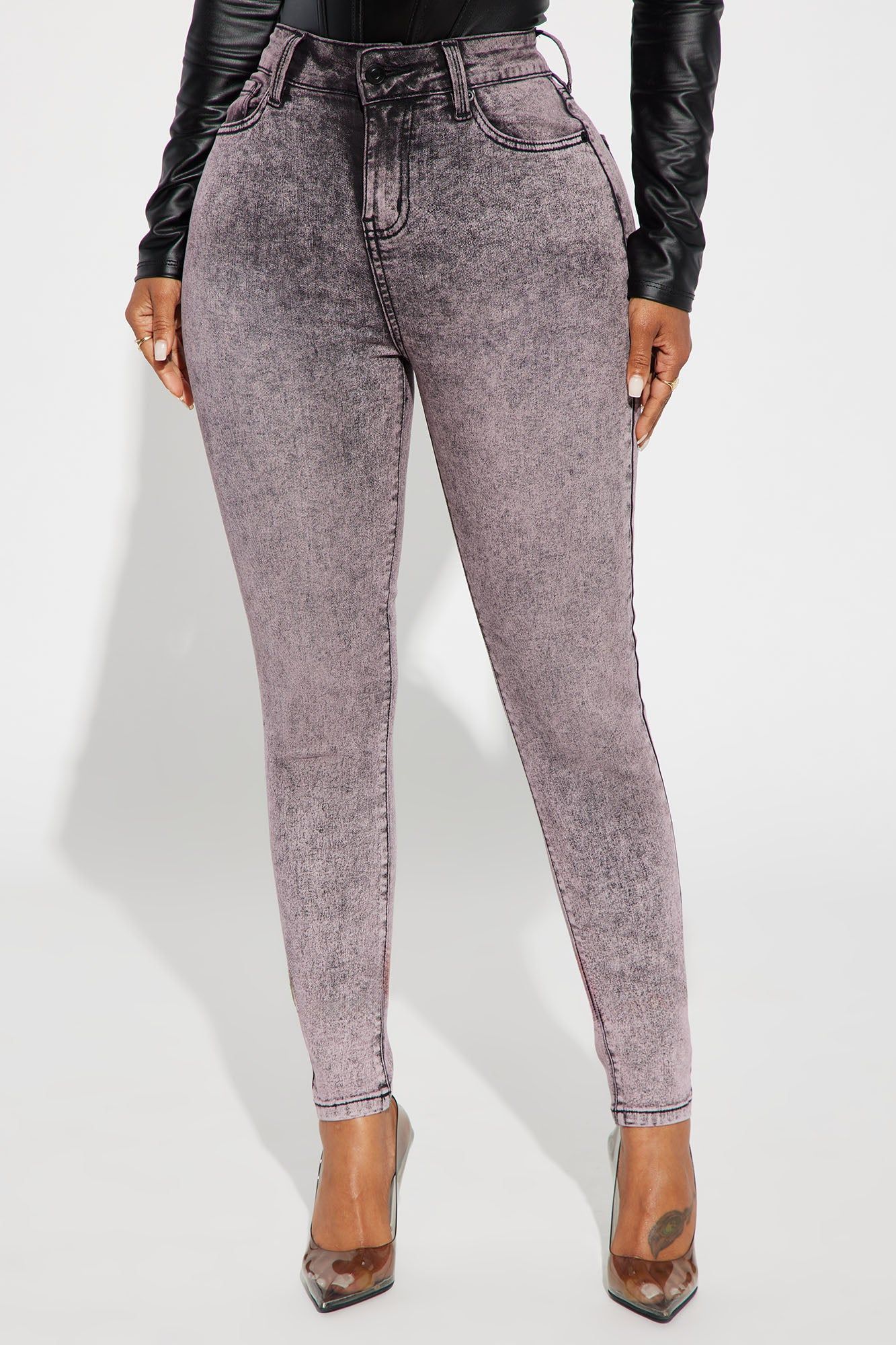 It's Giving High Stretch Curvy Skinny Jeans - Lilac sold by Fashion Nova product image thumbnail 2