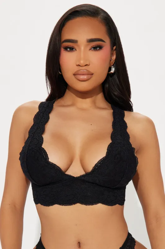 Bianca Lace Triangle Bralette - Black sold by Fashion Nova