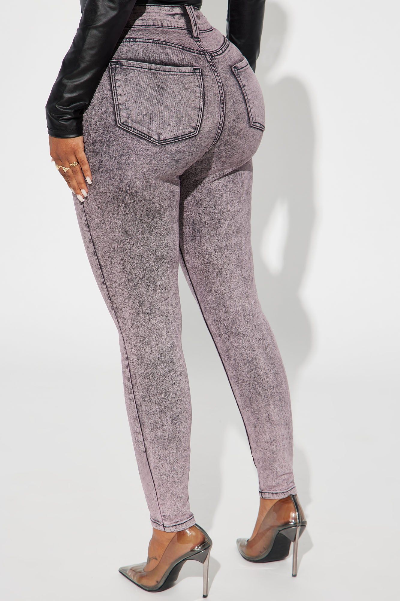 It's Giving High Stretch Curvy Skinny Jeans - Lilac sold by Fashion Nova product image thumbnail 3