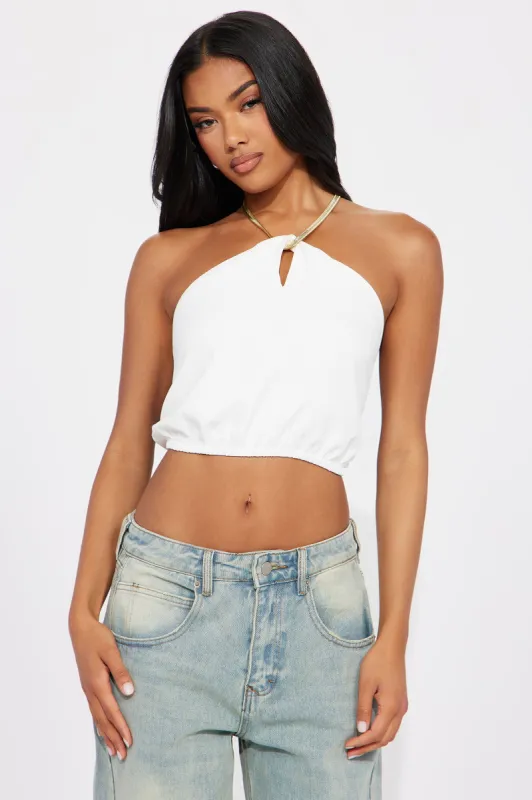 High Class Halter Top - White sold by Fashion Nova