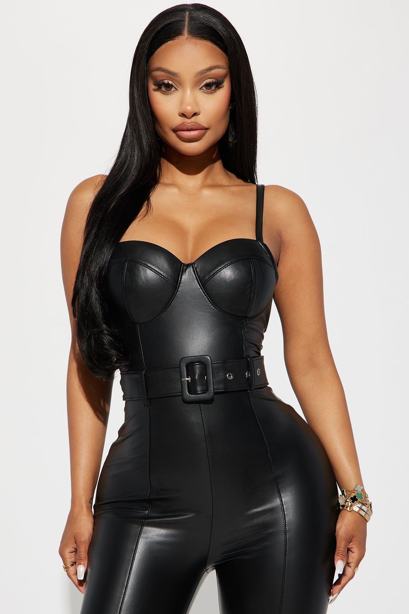 Your Girl Faux Leather Jumpsuit - Black sold by Fashion Nova product image thumbnail 2