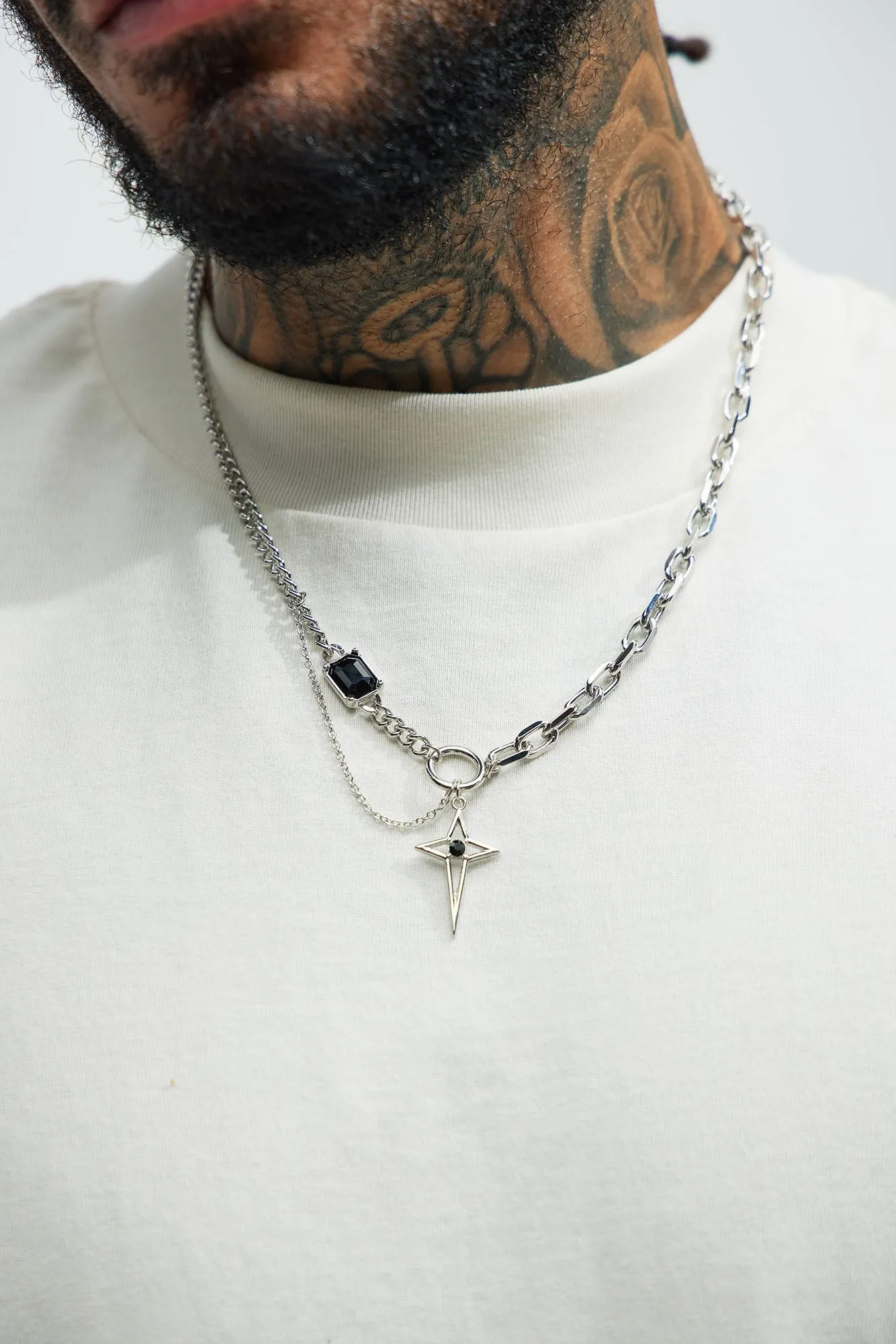 Universal Example Necklace - Silver sold by Fashion Nova