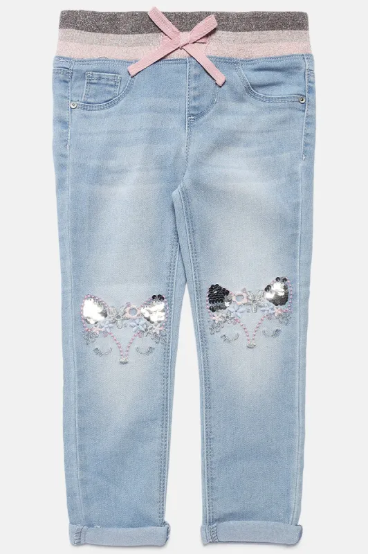 Mini Cutie Cat Skinny Jeans - Light Wash sold by Fashion Nova