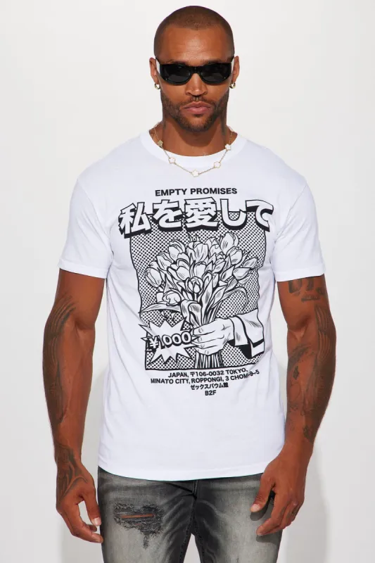 Empty Promises Love Me Short Sleeve Tee - White sold by Fashion Nova